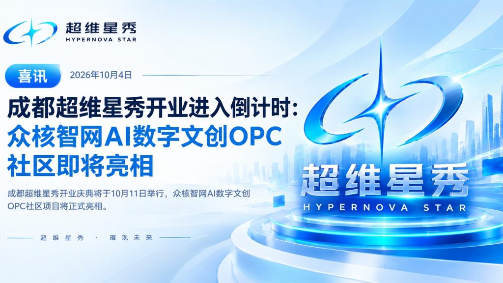 成都超维星秀开业进入倒计时：众核智网AI数字文创OPC社区即将亮相